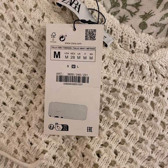 New w Tags Zara Combination Knit Top - Picture 3 of 3